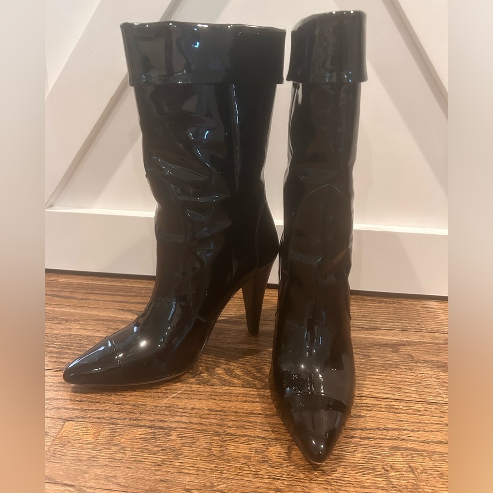 Iro Ully patent leather mid calf boots size 37 (7) - Picture 3 of 5